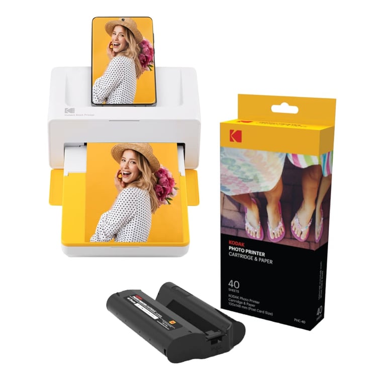 KODAK – Pack Imprimante Photo Bluetooth PD460 + Cartouche 40 Photos Format Carte Postale 10x15 cm Neuf