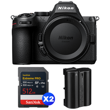 Cámara híbrida Nikon Z5 II + 2 SanDisk 512GB Extreme PRO UHS-II + Nikon EN-EL15c + Ebook ''20 consejos para fotos que impactan''