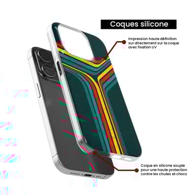 Coque en silicone - Compatible Samsung Galaxy A24 4G - design retro lines