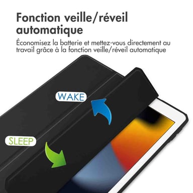imoshion Coque tablette rigide Trifold pour Apple iPad 9 (2021) 10.2 pouces / iPad 8 (2020) 10.2 pouces / iPad 7 (2019) 10.2 pouces - Noir