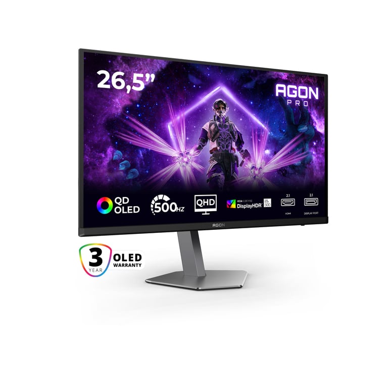 Moniteur PC AOC 27 AG276QKD2 QD OLED QHD 500 Hz HDR500 TrueBlack Neuf - vue 3