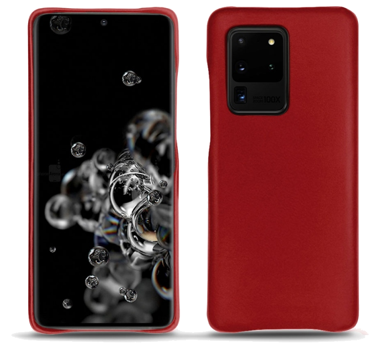 Coque cuir Samsung Galaxy S20 Ultra 5G - Coque arrièreRouge