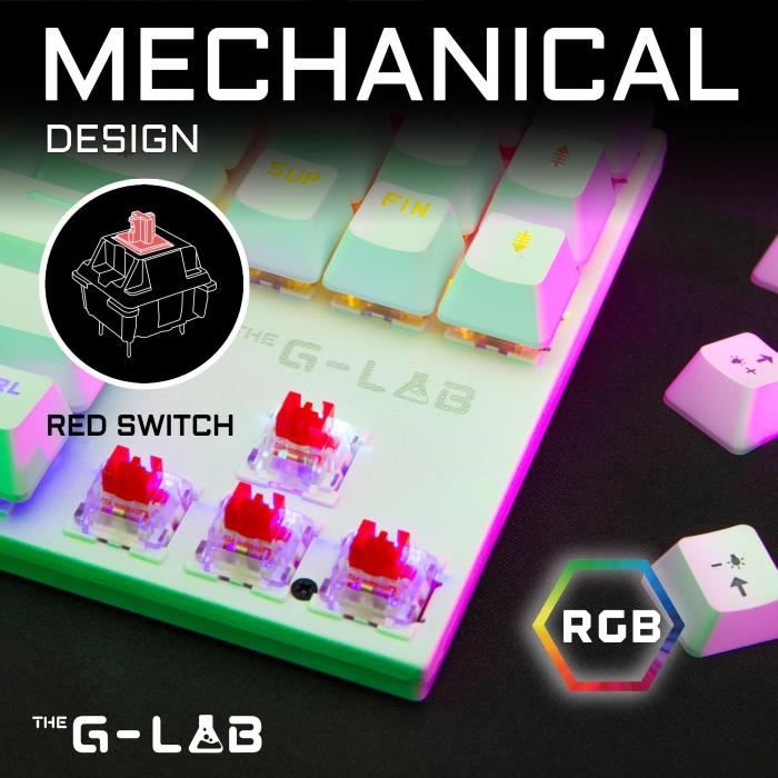 Pack Clavier et Souris The G-Lab COMBO MERCURY – Mécanique TKL RGB - vue 6