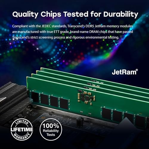 Transcend JetRam JM5600ALG 8G module de mémoire 8 Go 1 x 8 Go DDR5 Neuf - vue 2