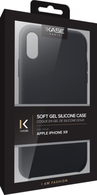 Custodia morbida in silicone gel per Apple iPhone XR, nero satinato