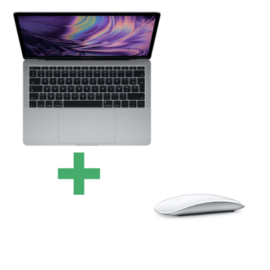 Macbook Pro Core i5 (2017) 13.3', 2.3 Ghz 128 Go 8 Go Intel Iris Plus Graphics 640, Gris sidéral - AZERTY  + Magic Mouse 2 Blanche