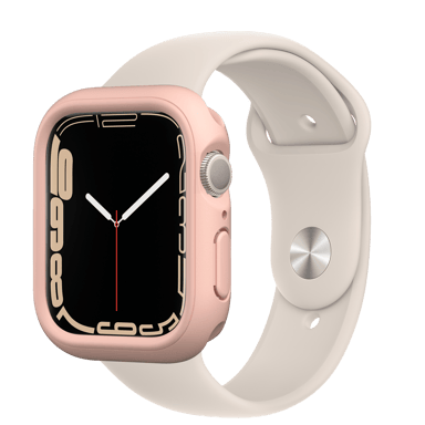RHINOSHIELD Coque Bumper Compatible avec Apple Watch Series 8 / 7 [41mm]  CrashGuard NX - Protection Fine Personnalisable avec Technologie Absorption  des Chocs - Rose Poudré - RhinoShield