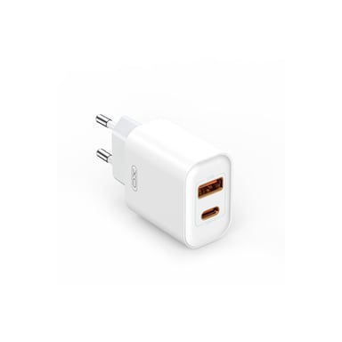 Chargeur Secteur Rapide Double Usb 20w Max : Usb-a 18w Qc + Usb-c 20w Pd - Blanc - Xo