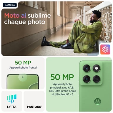 Motorola edge 60 16,9 cm (6.67'') SIM doble Android 15 5G USB Tipo C 8 GB 256 GB 5200 mAh Verde