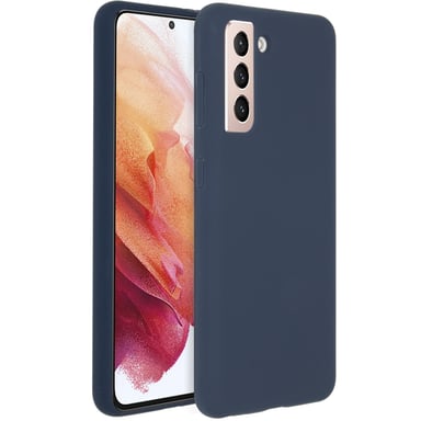 Accezz Coque Liquid Silicone pour Samsung Galaxy S21 - Bleu foncé