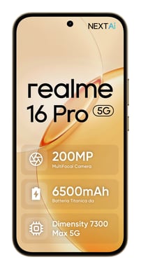 realme 16 Pro 17,3 cm (6.8'') SIM doble 5G 8 GB 256 GB 6500 mAh Oro