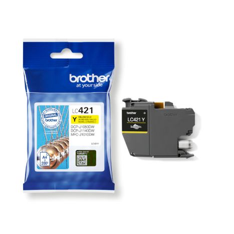 Cartouche Jaune Originale Brother Lc421 - Lc421Y [Pag-200] - Neuf