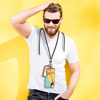 Gargantilla de nylon de moda con cierre universal - Negro