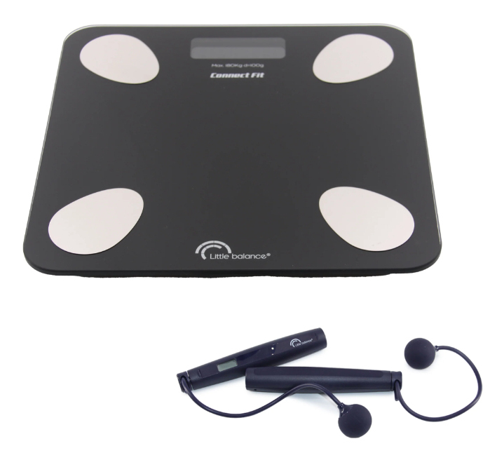 Pèse personne LITTLE BALANCE 8685 Kit duo connect fit Piles Impédancemètre + corde à sauté connecté 190 kg100 g - vue 3