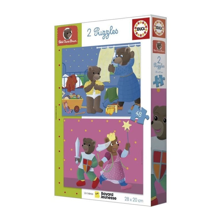 Puzzle Petit Ours Brun 2x48 pièces - Puzzles éducatifs pour enfants - Neuf