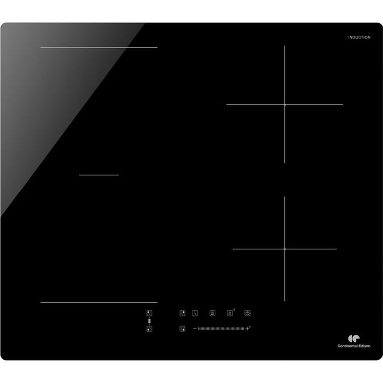 Table de cuisson à induction CONTINENTAL EDISON 4 foyers dont 1 zone flex L59 x P52 cm CETI4ZFLEXB2 - vue 2