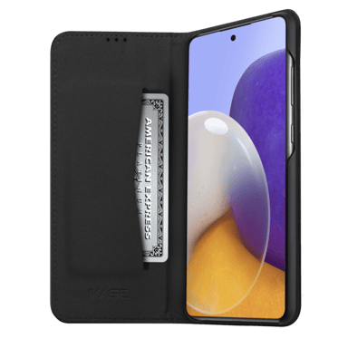 Coque clapet folio avec fente pour cartes & support pour Samsung Galaxy A72 4G/ A72 5G 2021 , Noir