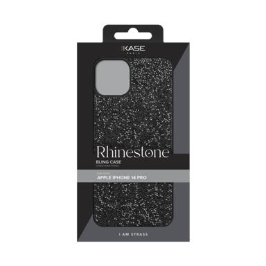 Custodia Bling Strass per Apple iPhone 14 Pro, nero notte