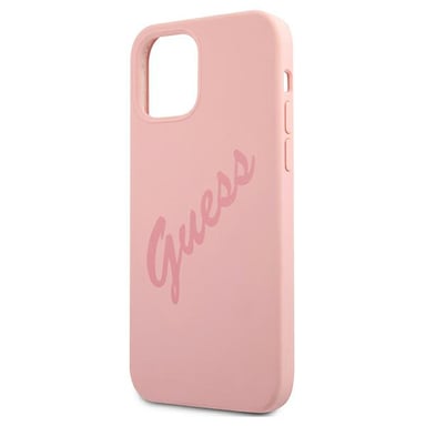 Custodia rigida Guess Script Vintage Cover protettiva per GUHCP12LLSVSPI iPhone 12 Pro Max 6,7' Rosa