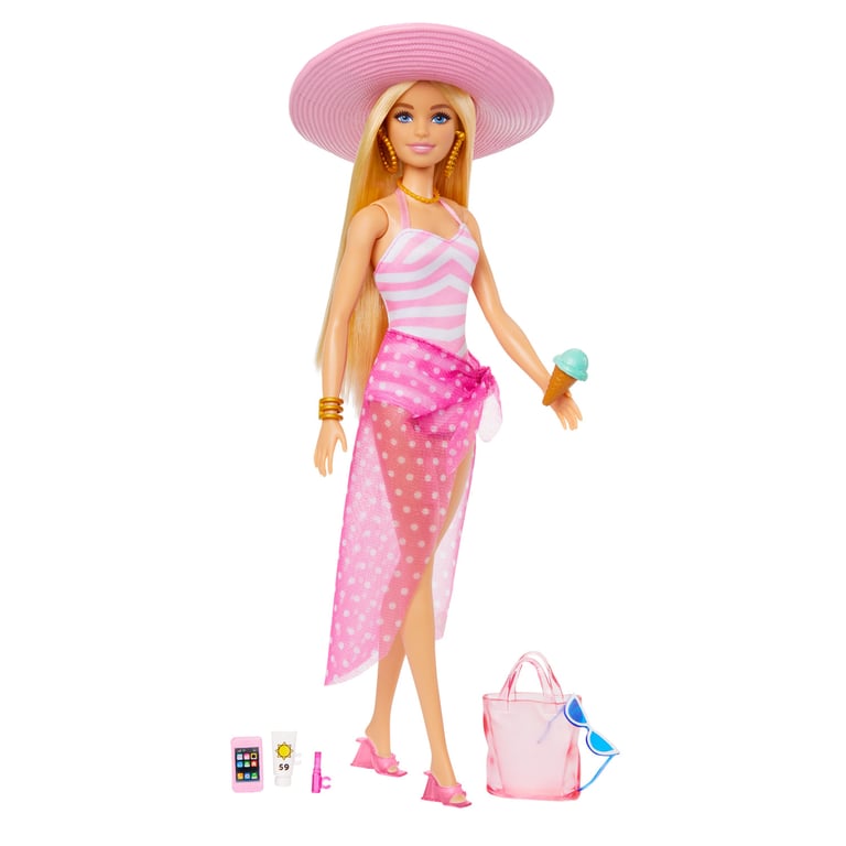Poupée Barbie Plage Mattel HPL73 – Maillot De Bain Et Accessoires - vue 4