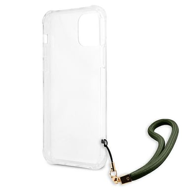 Coque pour iPhone 12 et 12 Pro avec Dragonne Motif Camouflage Vert