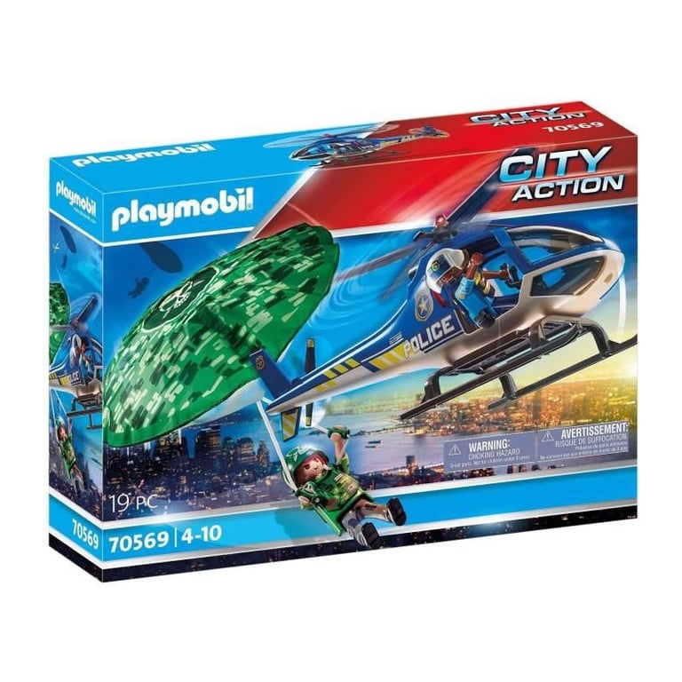 PLAYMOBIL - 70569 - Police Helicoptere de police et parachutiste - Neuf