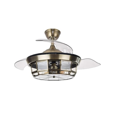 Ventilatore da soffitto Fabrilamp tornado mini 3xe27 marrone