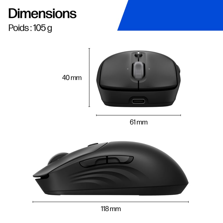 Souris HP 705 Rechargeable Wireless – Sans Fil, Rechargeable, Ultra-Rapide - vue 6