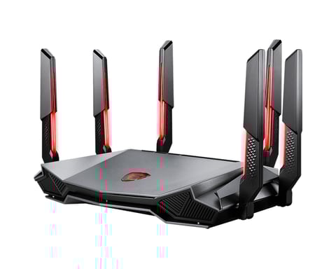 MSI RADIX AXE6600 WIFI 6E TRI-BAND Wireless Gigabit Ethernet Router Dual Band (2,4 GHz / 5 GHz) Nero, Rosso