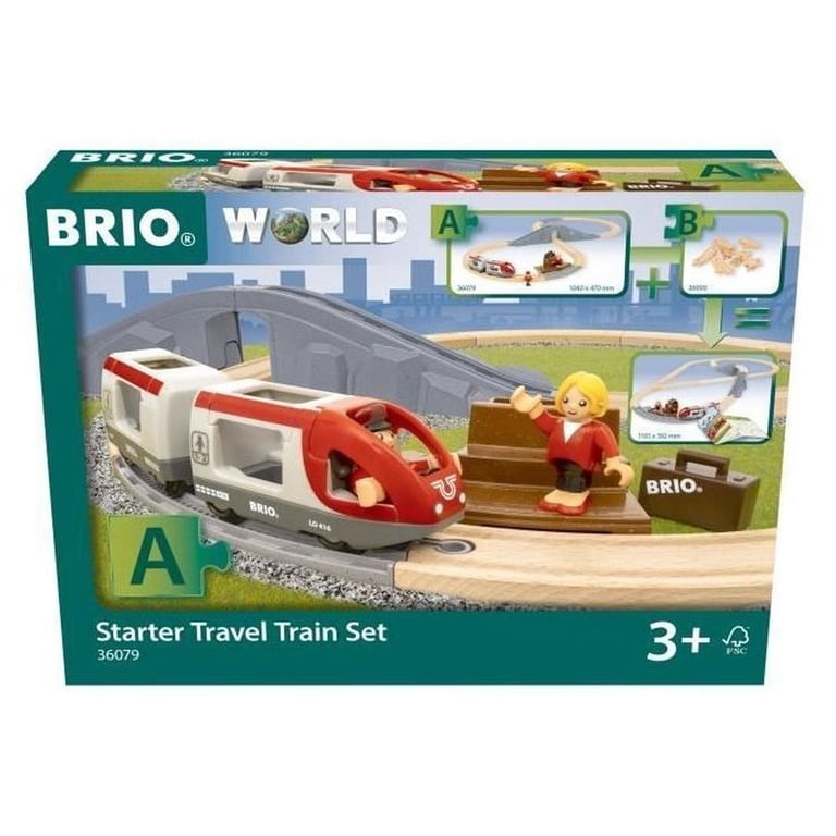 Circuit en bois BRIO World Circuit en 8 Voyageurs Pack A 36079 22 pièces Marron multicolore - Neuf