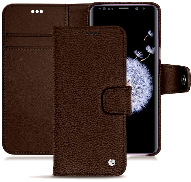Housse cuir Samsung Galaxy S9+ - Rabat horizontal portefeuilleMarron