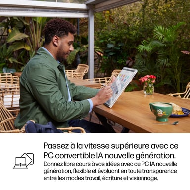 HP EliteBook X Flip G1i Next Gen AI Wolf Pro Security Edition Copilot+ PC Intel Core Ultra 5 228V Híbrido (2-en-1) 35,6 cm (14'') Pantalla táctil WUXGA 32 GB LPDDR5x-SDRAM 512 GB SSD Wi-Fi 7 (802.11be) Windows 11 Pro Plata