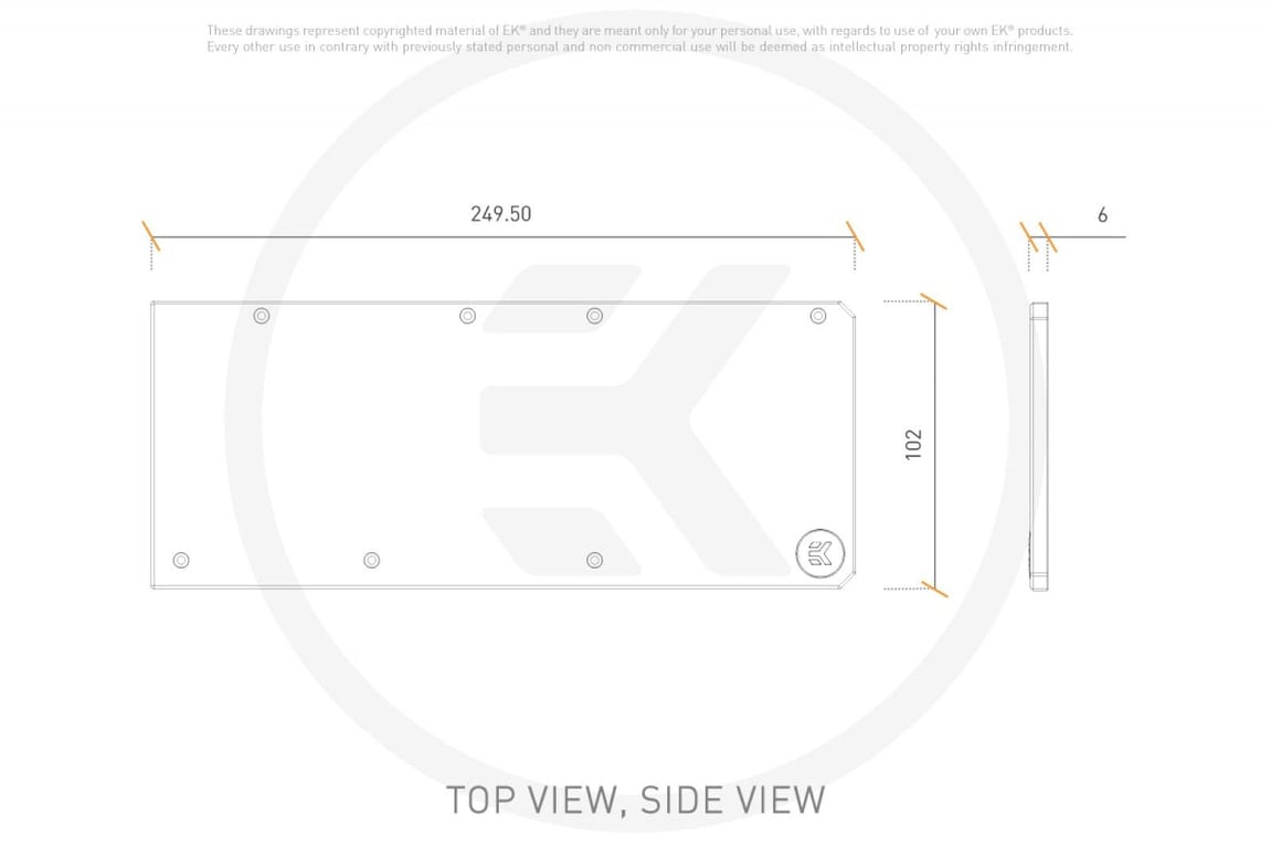 EK Water Blocks Quantum Vector RX 6700XT Backplate Carte graphique Plaque arrière 1 pièce Neuf - vue 2