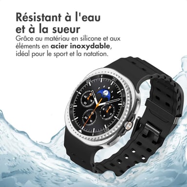 imoshion Bracelet Ocean en silicone pour Samsung Galaxy Watch 8 (40/44mm) / Classic (46mm) - Noir