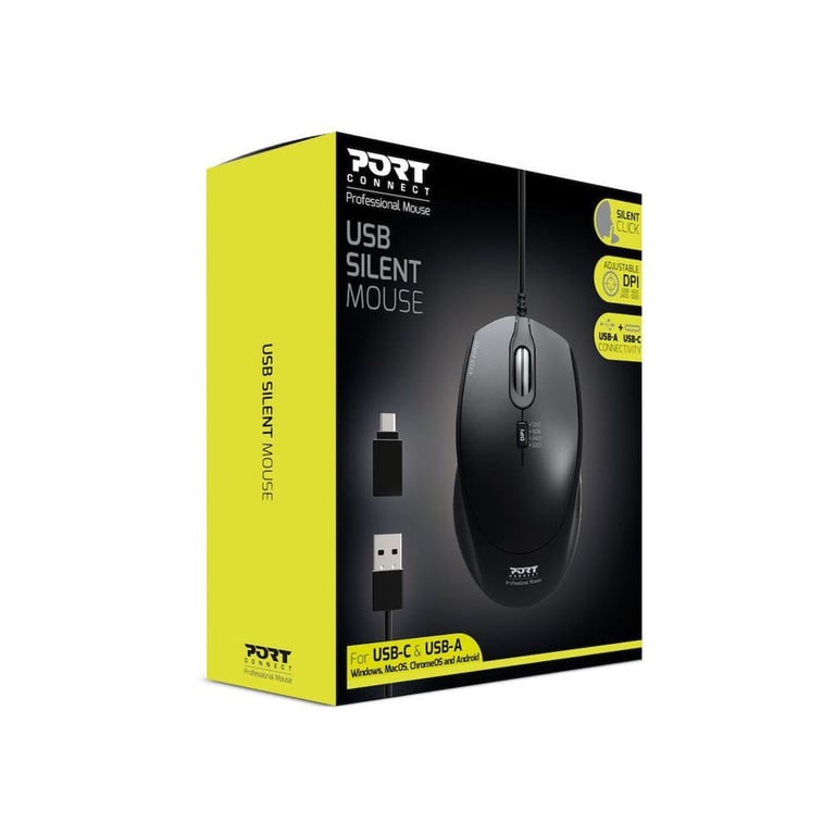 Souris Port Designs 900711-B – USB Type-A, 3200 DPI, Droitier, Filaire - vue 4