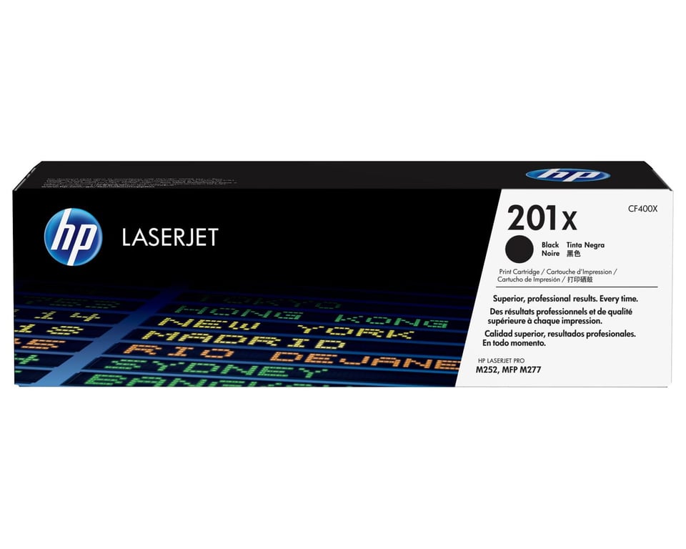 Cartouche de toner noir HP 201X grande capacité authentique pour HP Color LaserJet Pro M252/M274/M2 - Neuf