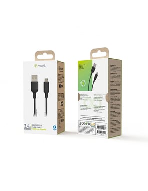 Muvit Per Cambiare Cavo Usb A/Micro Usb 1,2M Nero