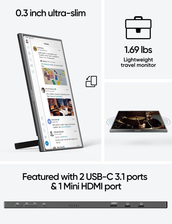 Arzopa 17 LED IPS - vue 3