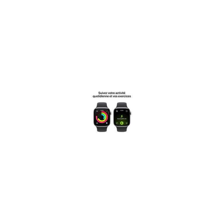 Watch Series 11 (2025) GPS + Cellulaire - Boitier de 42mm en Aluminium Gris sidéral avec bracelet sport, Noir - S/M - Neuf