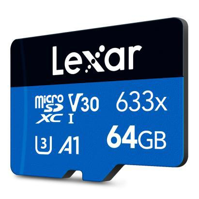 Carte Mémoire microSDXC Haute Performance Lexar UHS I Vitesse de lecture jusqu'à 100 Mo/ Classe U3 et V30 Adaptateur SD inclus Couleur Neuf