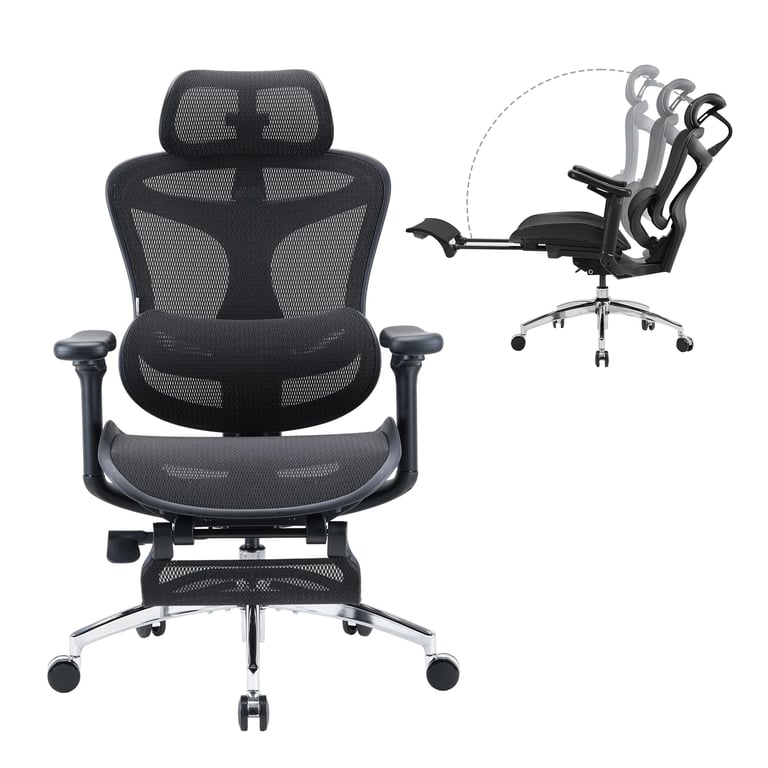 SIHOO Doro C300 Fauteuil de Bureau Ergonomique JT Accoudoirs 3D Soutien Lombaire Auto ajustable Mécanisme de Bascule Intelligent Dossier en Maille Neuf