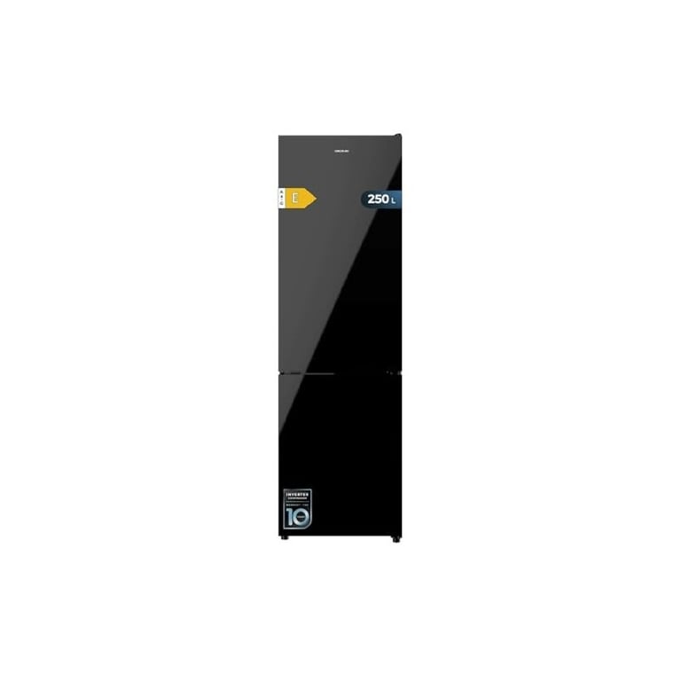 Cecotec Réfrigérateur combiné Bolero CoolMarket Combi 250 Glass E. Réfrigérateur Total No Frost classe E Air Flow Fast Cooling Humidity Box et alarmes. - vue 1