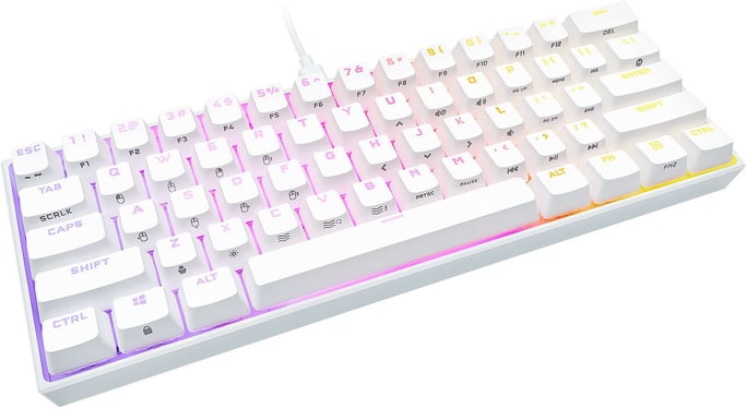 Clavier Gamer mécanique (Cherry MX Red) Corsair K65 Mini 60% RGB (Blanc) -  Corsair