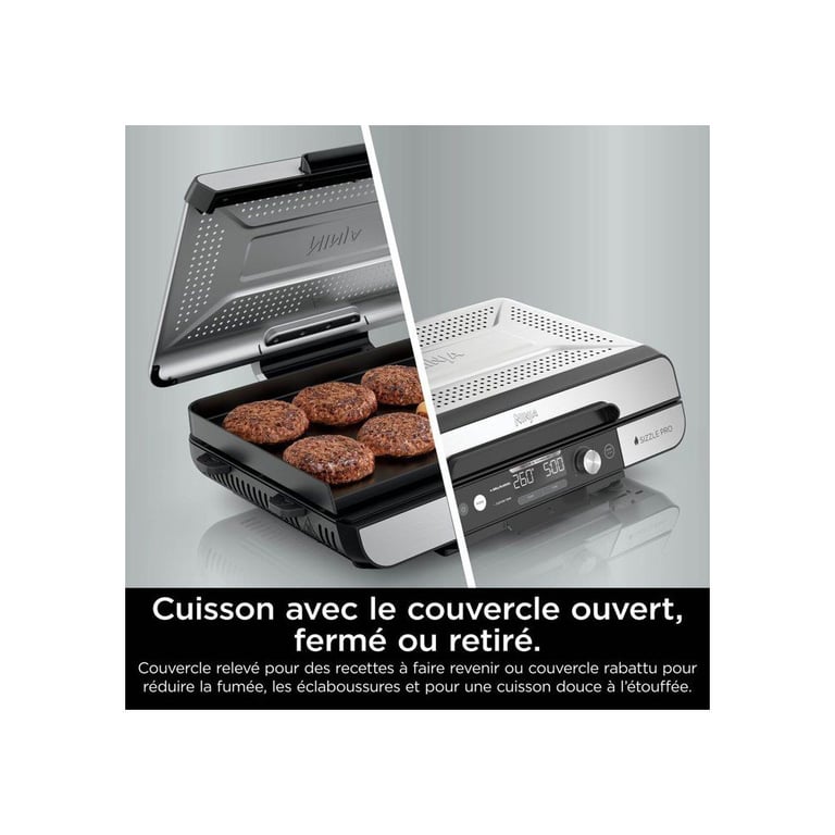 Grill Électrique Ninja Sizzle Pro GX101EU – 1790W, Thermostat Réglable, 8 Personnes - vue 4