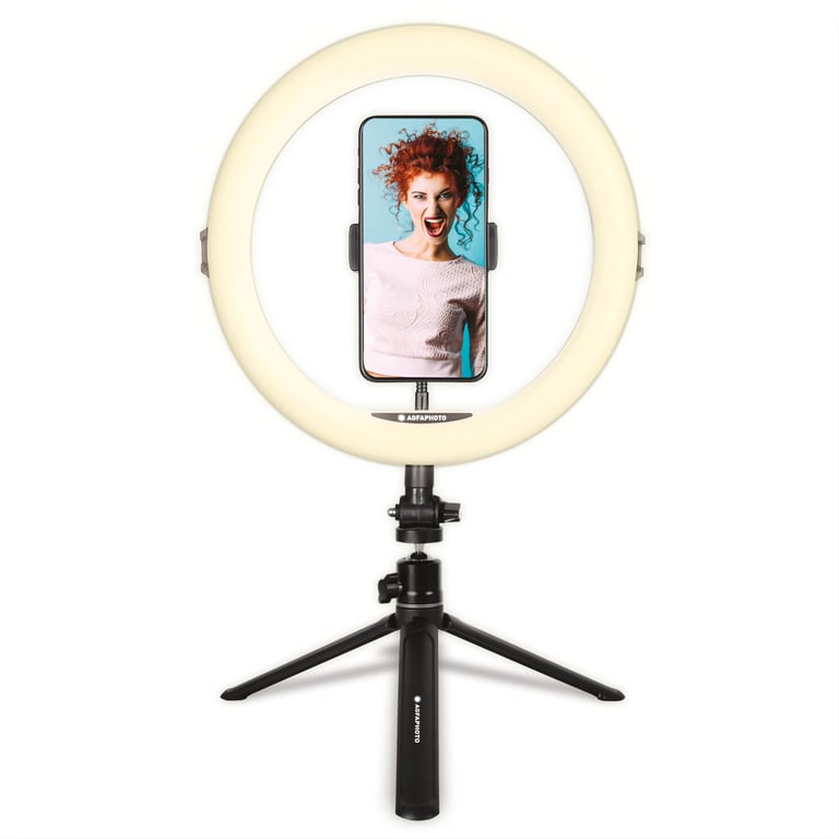 AgfaPhoto Ring Light Realiview ARL11 avec trépied - Lumiere LED pour  téléphone, photos, selfies, vidéos, , maquillage, TikTok - Agfa Photo