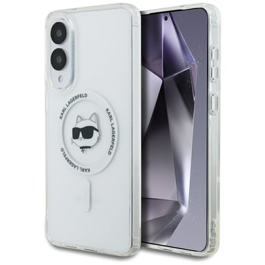 Funda Karl Lagerfeld Button Choupette Head MagSafe para Galaxy S25 Edge, blanca