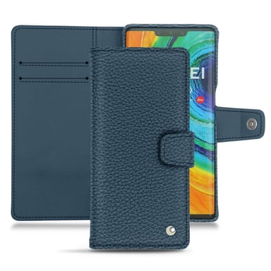 Housse cuir Huawei Mate 30 Pro -  - Bleu - Cuir grainé