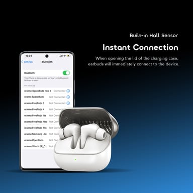 Auriculares Inalámbricos oraimo SpaceBuds Neo+ Blanco : ANC Híbrida, Sonido Espacial Sound360™ y 30h de Autonomía