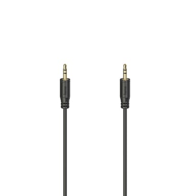 Câble audio ''Flexi-Slim'', jack mâle 3,5 mm/f. mâle, doré, noir, 0,75 m