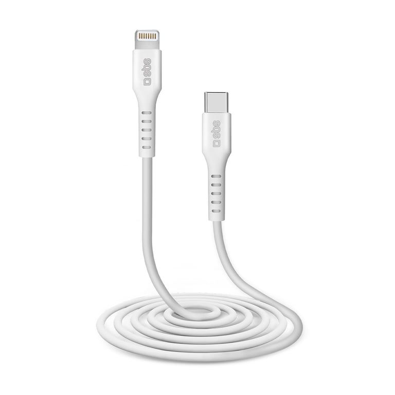 SBS Câble données et recharge Lightning – Type C de 2 mètres de long